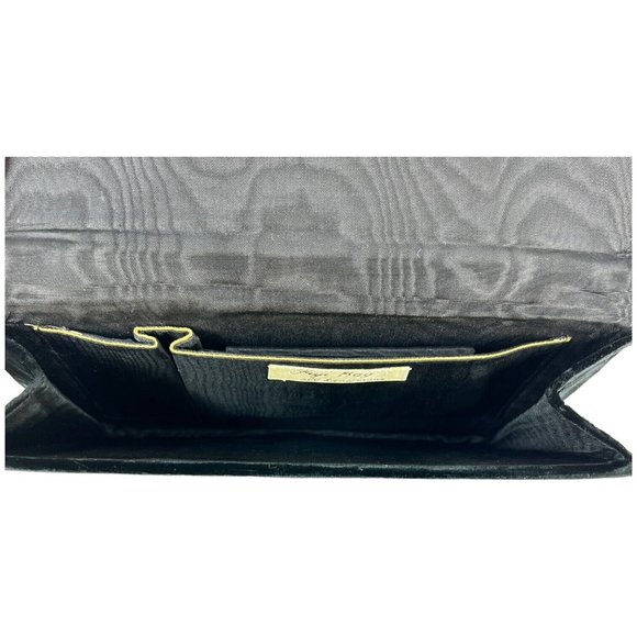 Vintage Fuji Bag Black Velvet Clutch Purse HandMade Embroidered Beads Mirror - Picture 4 of 10